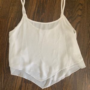 White Layered Crop Tank